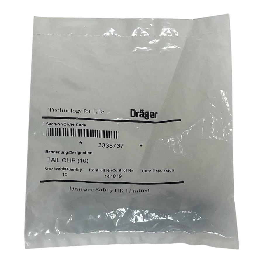 Used Lot of 10 Dräger 3338737 Tail Clip for Plus LDV SCBA  New Surplus Factory Sealed