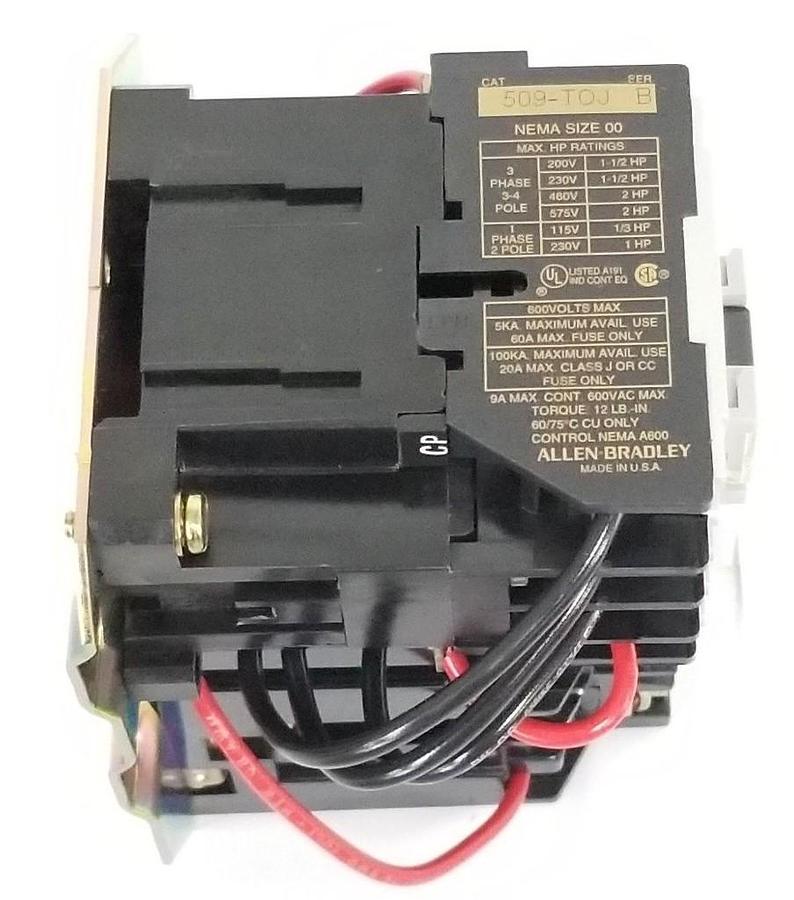 Used NIB ALLEN BRADLEY 509-TOJ FULL VOLTAGE STARTER 24V, 50HZ, SER. B, 509TOJ