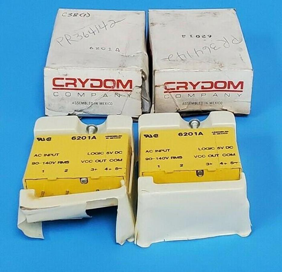 Used LOT OF 2 NIB CRYDOM 6201A I/O MODULES EXTERNAL DEPTH:15.2MM; LEADED PROCESS