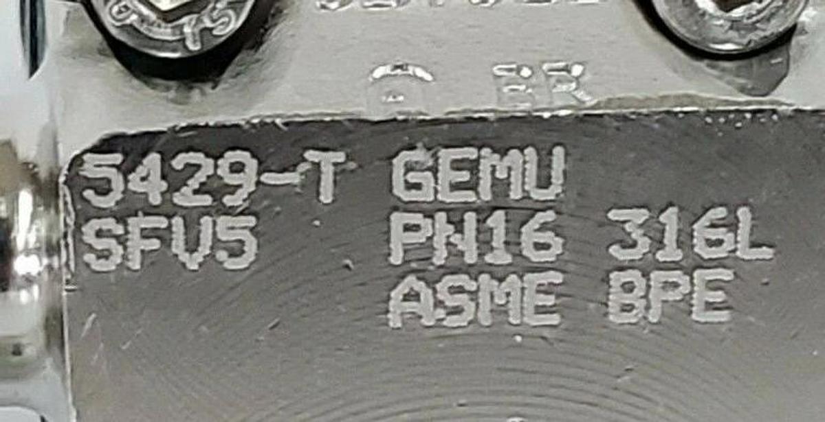 Used GEMU 3287-U DIAPHRAGM VALVE SFV5 PN16 316L ASME BPE 937022 1.4435