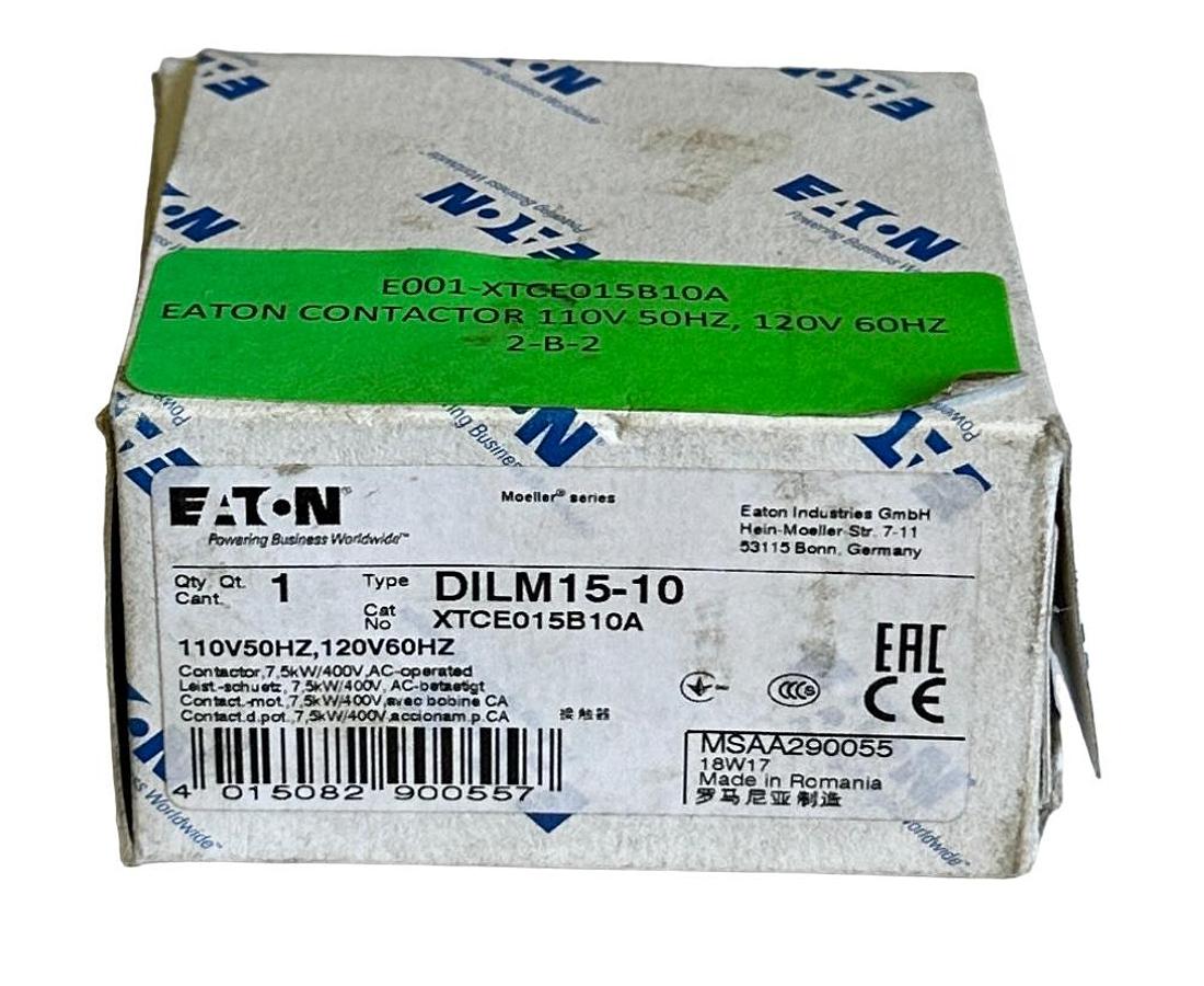 Used NEW EATON DILM15-10 / DILM1510 MOELLER CONTACTOR 110/120V 50/60Hz XTCE015B10A