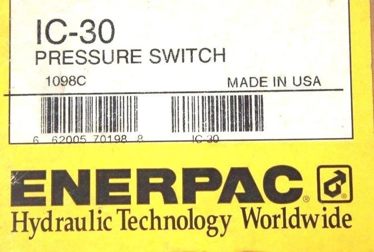 Used NIB ENERPAC IC-30 PRESSURE SWITCH IC30