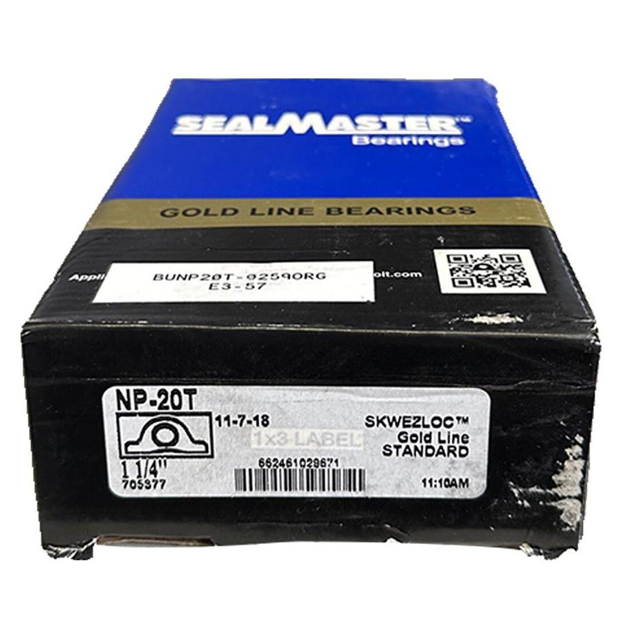 Used NEW SEALMASTER NP-20T / NP20T SKWEZLOC GOLD LINE PILLOW BLOCK BEARING 1-1/4''
