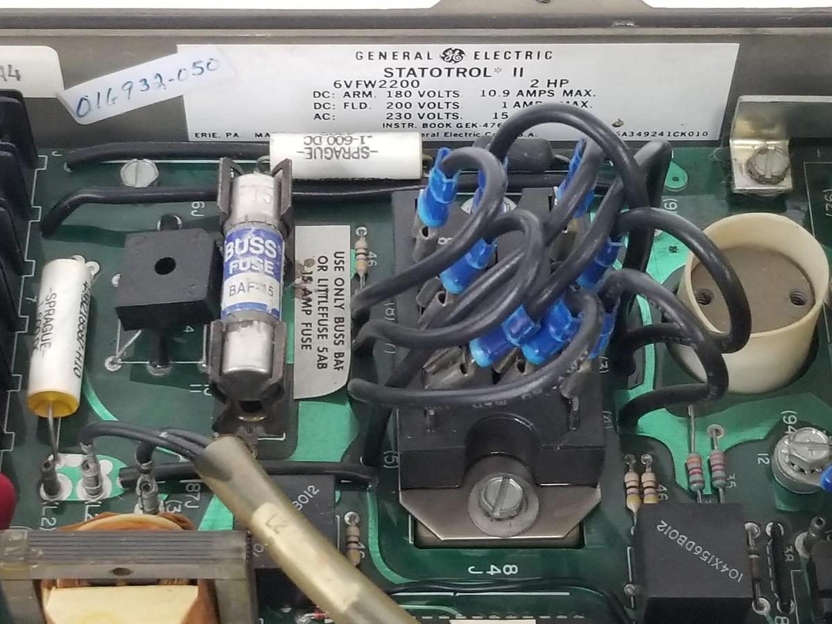 Used REPAIRED GE 6VFW2200 STATOTROL II DRIVE 6VFWC2200A4 6VRC2001A2 193X643AFG224 2HP