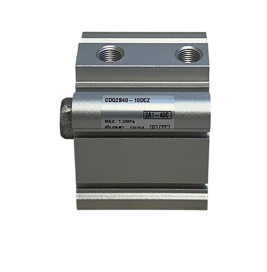 Used SMC CDQ2B40-10DCZ / CDQ2B4010DCZ Compact Pneumatic Cylinder / Double-Acting NSNP