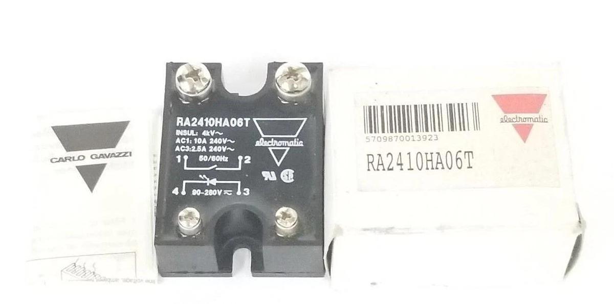 Used NIB ELECTROMATIC RA2410HA06T SOLID STATE RELAY ZERO SW 240V, 10A, TRIAC