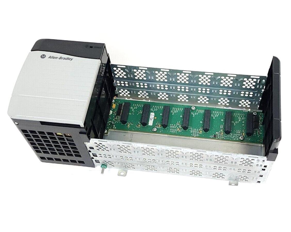 Used ALLEN BRADLEY 1756-PA72/C POWER SUPPLY W/ 1756-A7 7-SLOT CHASIS