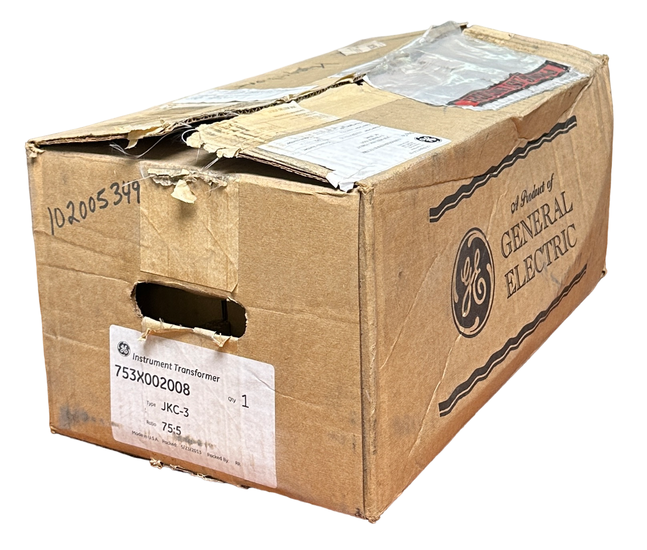 Used NEW GENERAL ELECTRIC 753X002008 INSTRUMENT TRANSFORMER JKC-3 / JKC3 75:5 RATIO