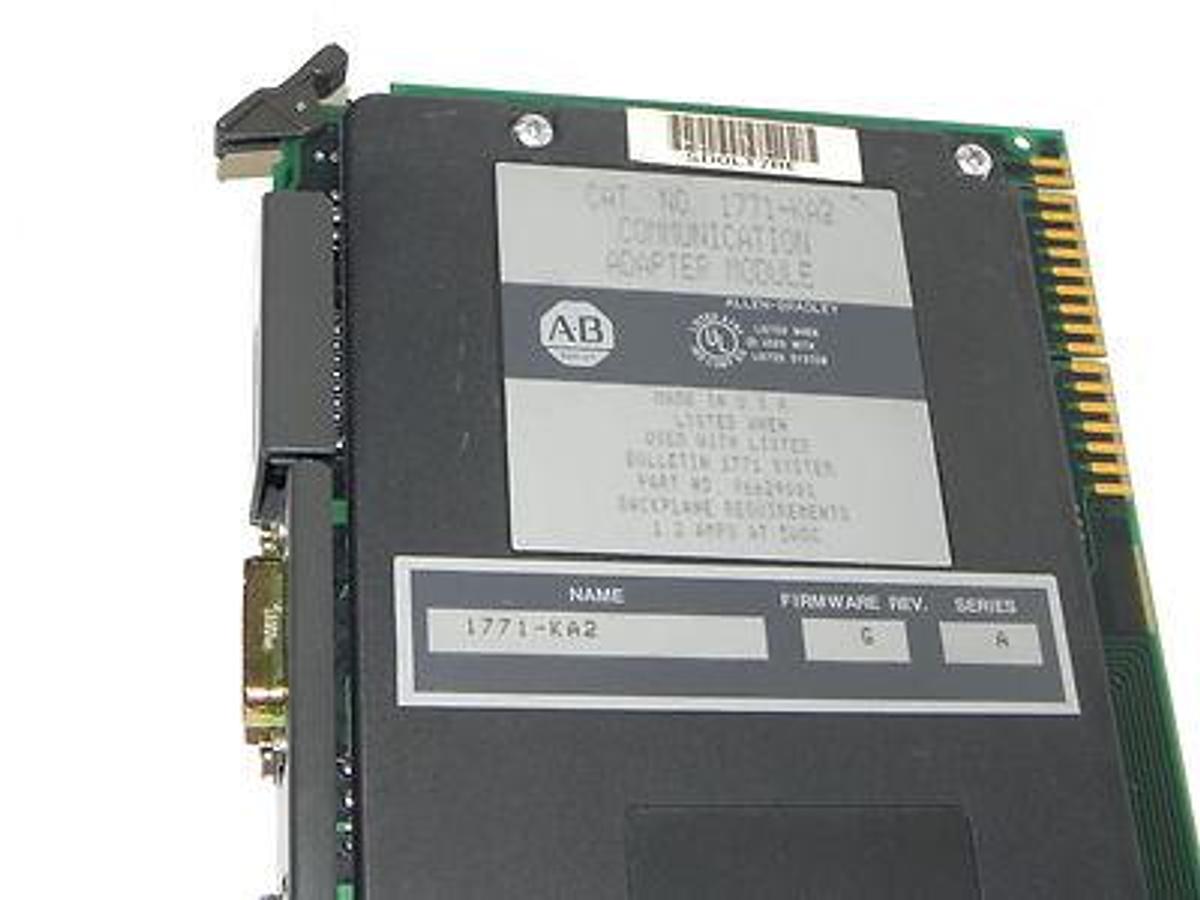 Used ALLEN BRADLEY 1771-KA2 COMMUNICATION ADAPTER MODULE F/W REV. G SER. A