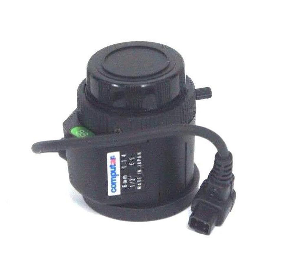 NIB COMPUTAR HG0614FCS-3 TV LENS 6MM, F1.4 W/ 9CM CABLE CONNECTOR