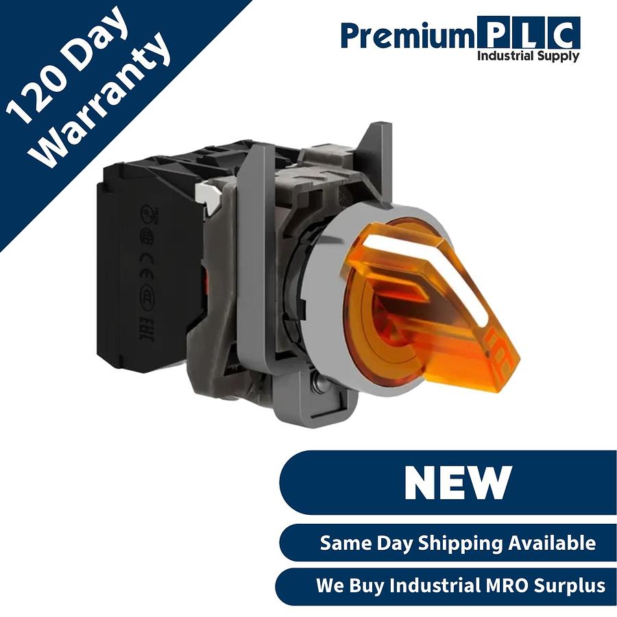 Used NEW SCHNEIDER ELECTRIC XB4BK125B5 SELECTOR SWITCH 22mm 2-POS, 1NO+1NC, 24V AC/DC