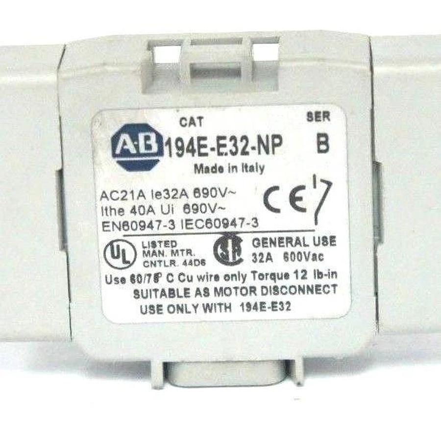 Used ALLEN BRADLEY 194E-E32-NP AUXILIARY CONTACT SER. B, 194EE32NP