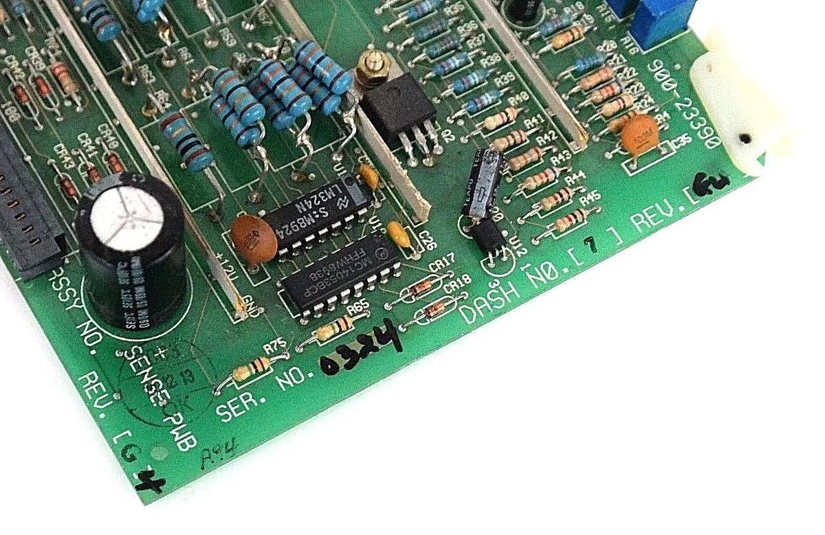 Used SENSE PWB 900-23390 BOARD REV. G4, DASH NO. 7, 910-23389, REV. C
