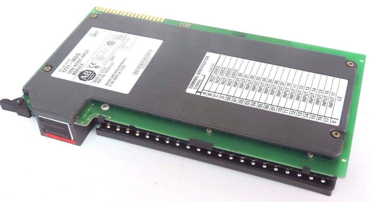 Used ALLEN BRADLEY 1771-IAD/D 120V AC/DC INPUT MODULE P/N: 96220672 A01, REV. D01