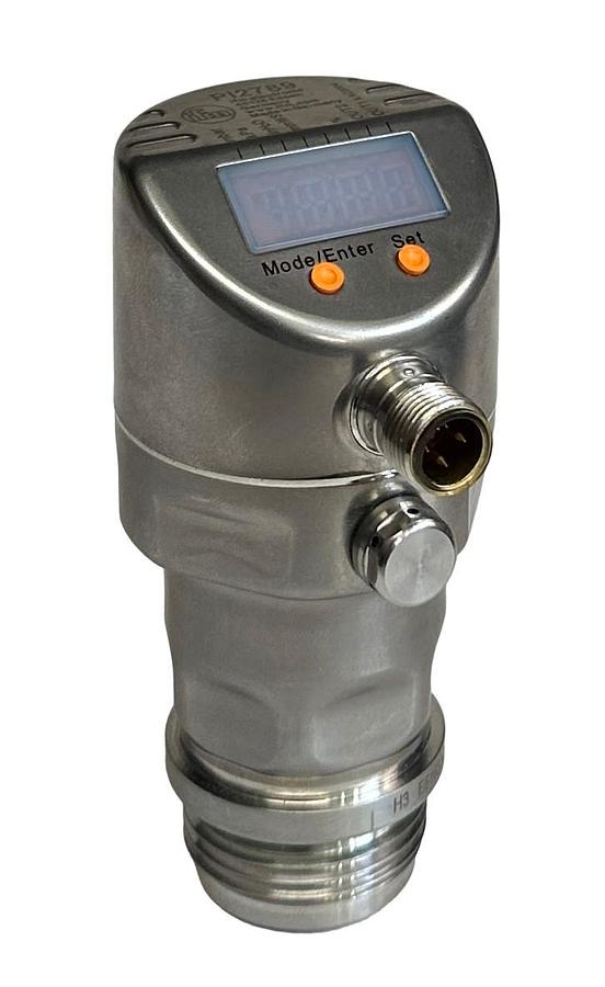 Used IFM EFECTOR PI2789 FLUSH PRESSURE SENSOR W/ 4-DIGIT DISPLAY 18-32V SANITARY USNP