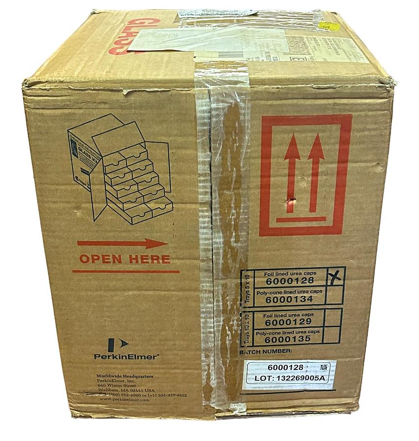 Used 450 NEW PerkinElmer 6000128 20mL HIGH PERFORMANCE GLASS VIALS W/ SCREW CAPS