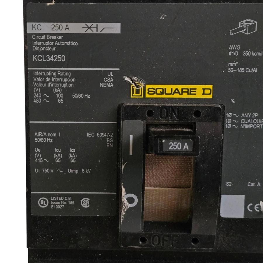 Square D KCL34250 Circuit Breaker | 3 Pole | 250 Amp | 480V | 65kA @ 480V NSNP