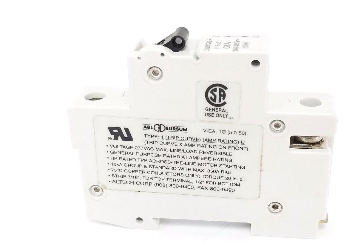 Used SURSUM V-EA51 CIRCUIT BREAKER 8A, G8A, 240/415V, VEA51
