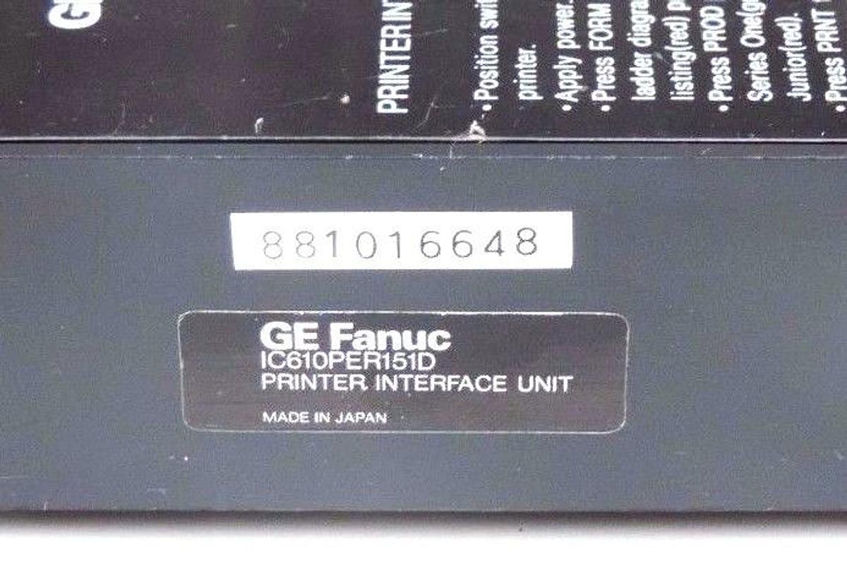 Used GE FANUC IC610PER151D SNAP-ON PRINTER INTERFACE UNIT