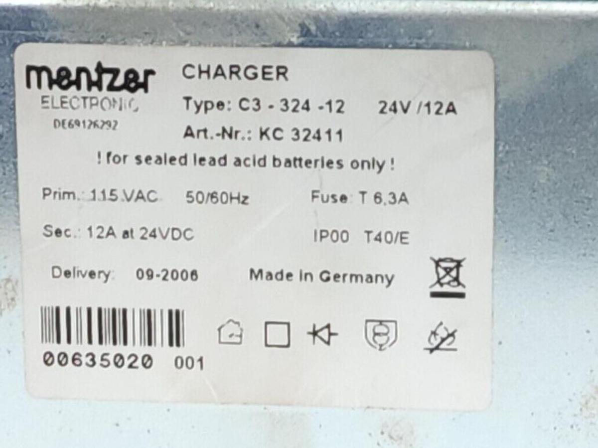 NEW MENTZER ELECTRONIC C3-324-12 / C332412 CHARGER 24V/12A KC 32411