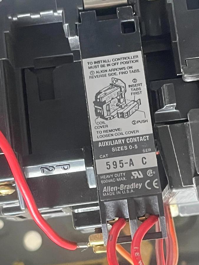 Used Allen-Bradley 2113B-CDDD-21-43CA MCC Bucket 20HP NEMA Size 2 Starter HMCP050K2C