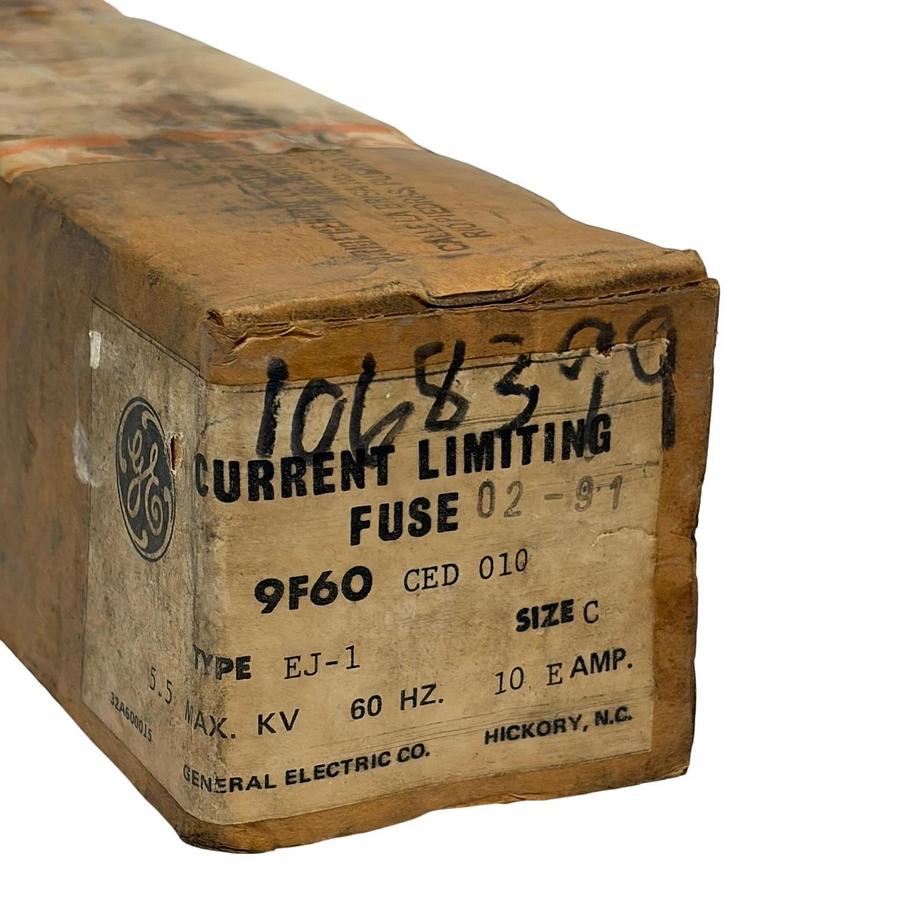 GE 9F60 CED 010 Current Limiting Fuse Type EJ-1 Size C 5.5KV 10E Amp New
