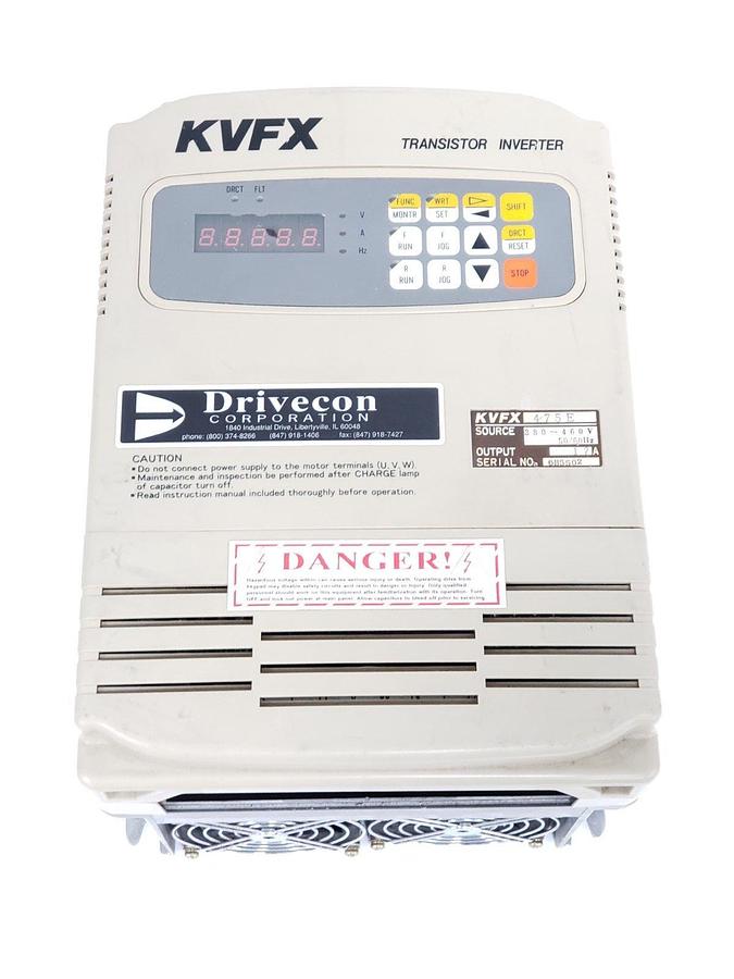 Used DRIVECON KVFX-475-E TRANSISTOR INVERTER KVFX475E *MISSING WIRING INSERT*