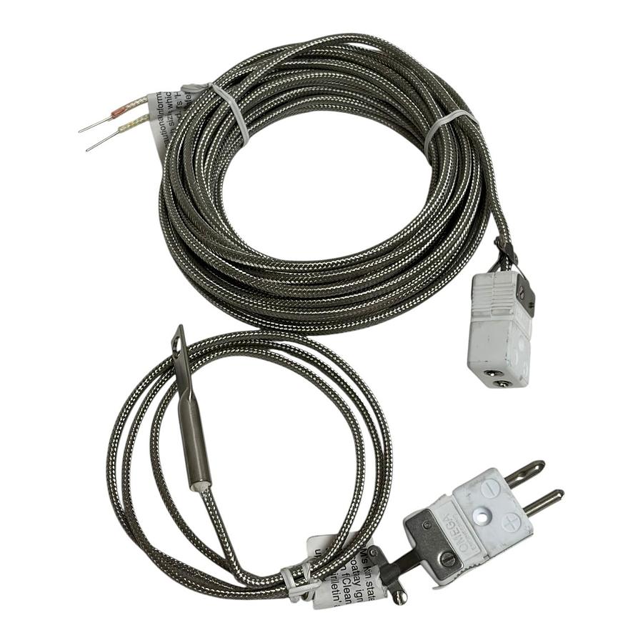 Used Omega Type K Thermocouple Probe & 25ft Extension Cable Set - New Surplus