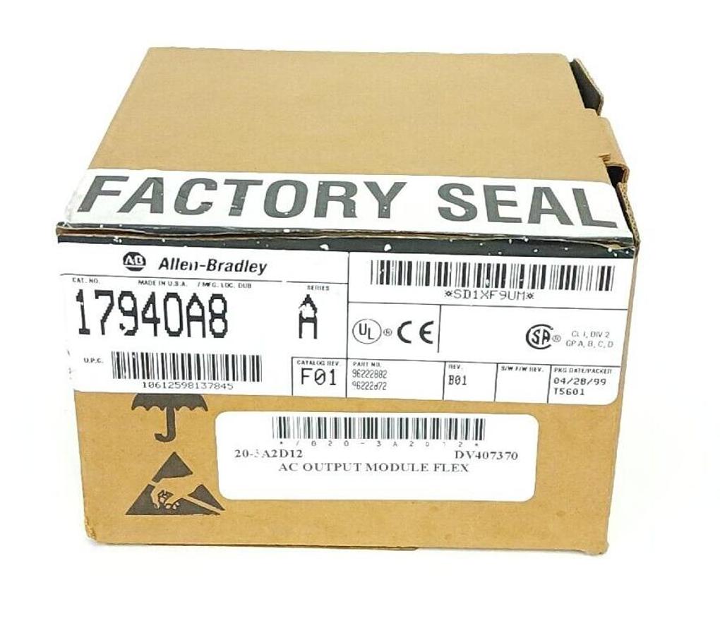 Used NIB ALLEN BRADLEY 1794-OA8 SER. B OUTPUT MODULE CAT. REV. F01 REV. B01