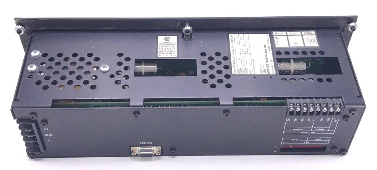 Used UTICOR 76538 PROGRAMMABLE MESSAGE DISPLAY PMD200S REV B, .2/.10AMP, 115/230VAC