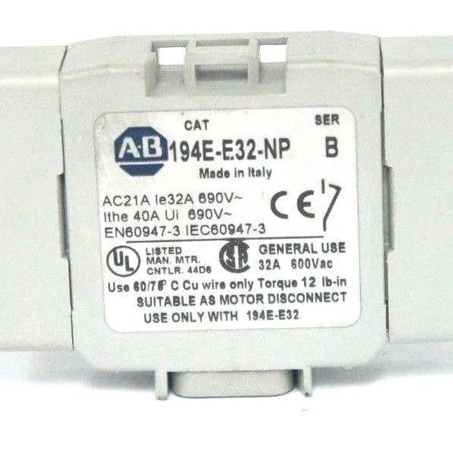Used ALLEN BRADLEY 194E-E32-NP AUXILIARY CONTACT SER. B, 194EE32NP