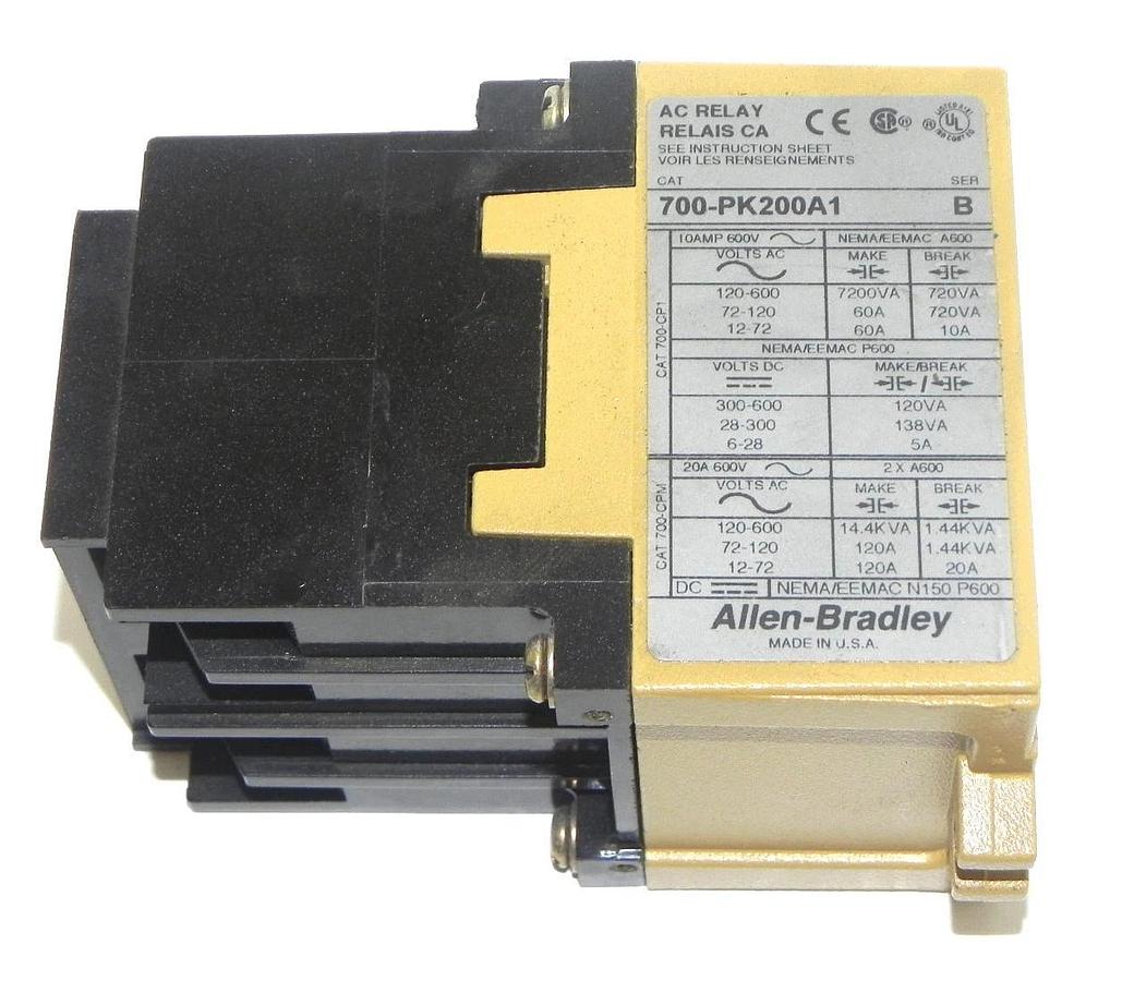 Used ALLEN BRADLEY 700-PK200A1 CONTROL RELAY 700PK200A1 SER. B