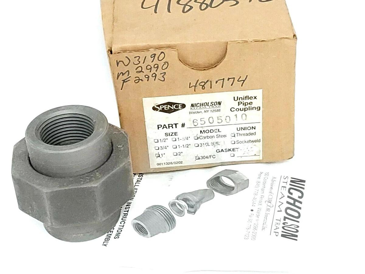 Used NIB NICHOLSON 6505010 UNIFLEX PIPE COUPLING 1'' CARBON STEEL