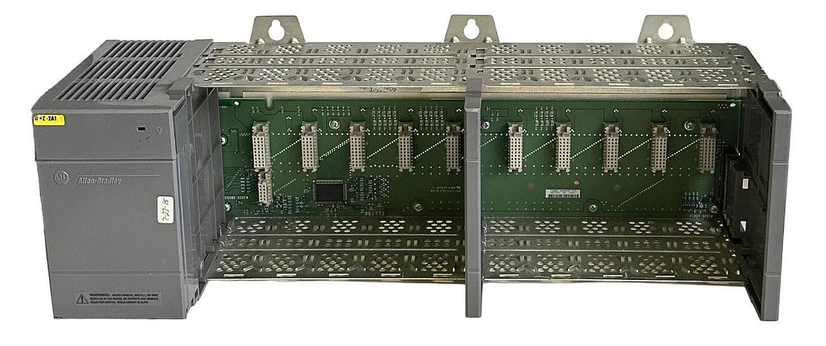 Used ALLEN BRADLEY 1746-P3 /A SLC 500 POWER SUPPLY W/ 1746-A10 /B 10-SLOT MODULE RACK