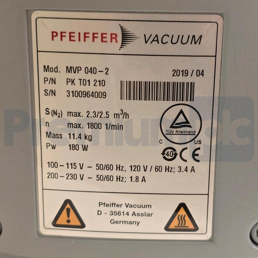 NEW Pfeiffer MVP 040-2 Vacuum Pump PK T01 210 A | 2.5 m³/h 100-230V NUPI (read)