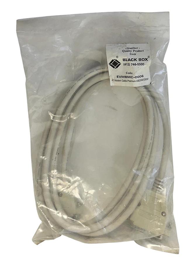 Used BLACK BOX EVMBMC-0006 / EVMBMC0006 AT MODEM CABLE PREMIUM-DB25M/DB9F NSFS