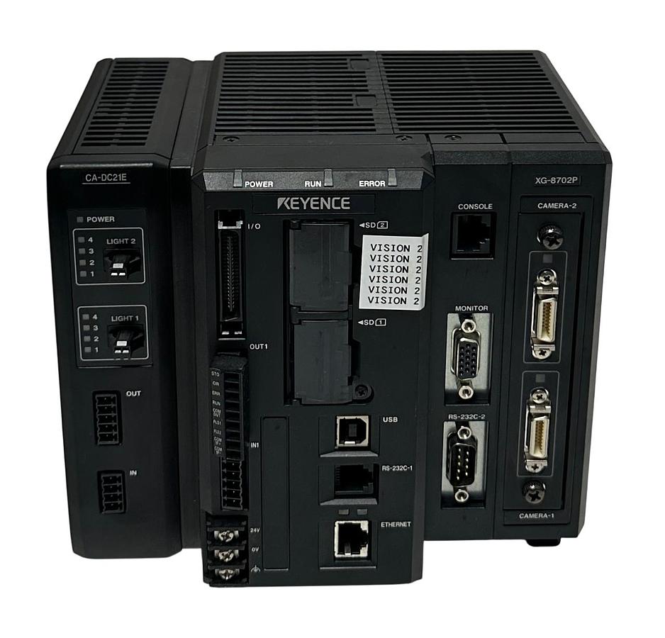 Used KEYENCE XG-8702L / CA-DC21E MULTI-CAMERA IMAGING SYSTEM CONTROLLER EtherNet USNP