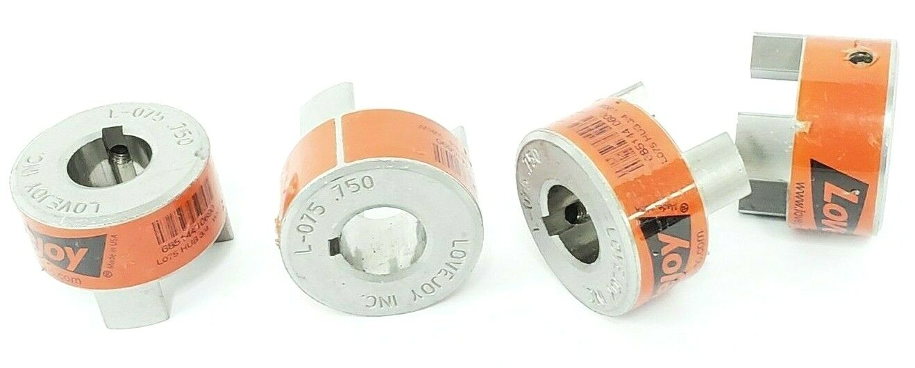 Used LOT OF 4 LOVEJOY 68514410690 COUPLINGS HUB SIZE L075 3/4'' BORE 3/16 X 3/32'' KW