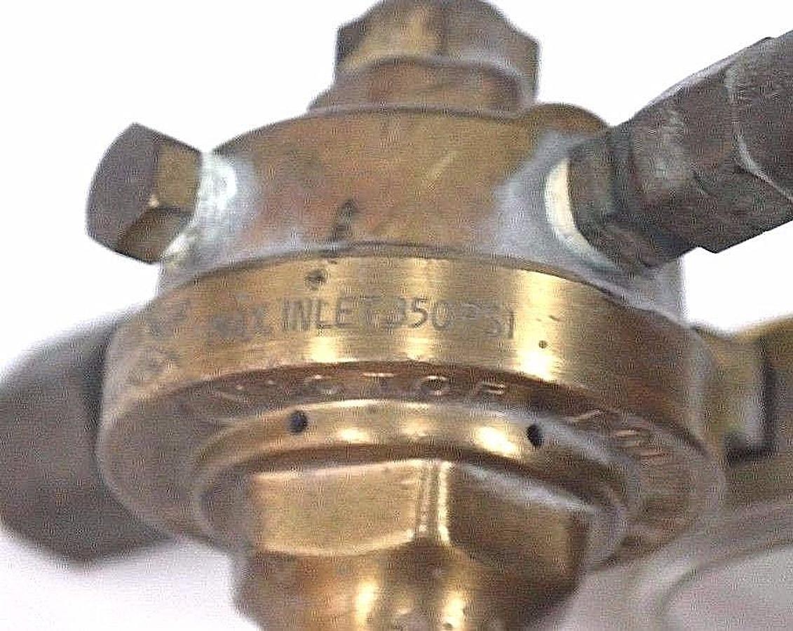 Used VICTOR EQUIPMENT S510A COMPRESSED GAS REGULATOR 304161, 350PSI W/ GAUGE