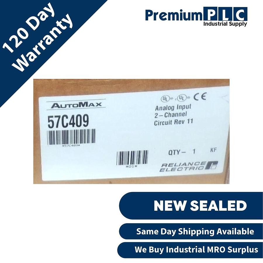 Used NEW F/S RELIANCE ELECTRIC 57C409 AutoMax ANALOG INPUT 2-CHANNEL CIRCUIT REV. 11