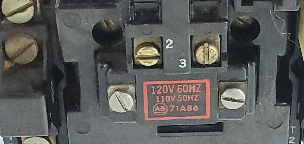 Used ALLEN BRADLEY 709-BOD103 SER. K SIZE 1 STARTER W/ (3) W46 ELEMENTS, 1494-F1