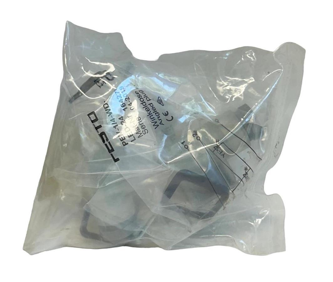 Used 2 NEW FESTO PEV-1/4-WD-LED-24 / 164274 ANGLED PLUG SOCKETS 24VDC NSMP