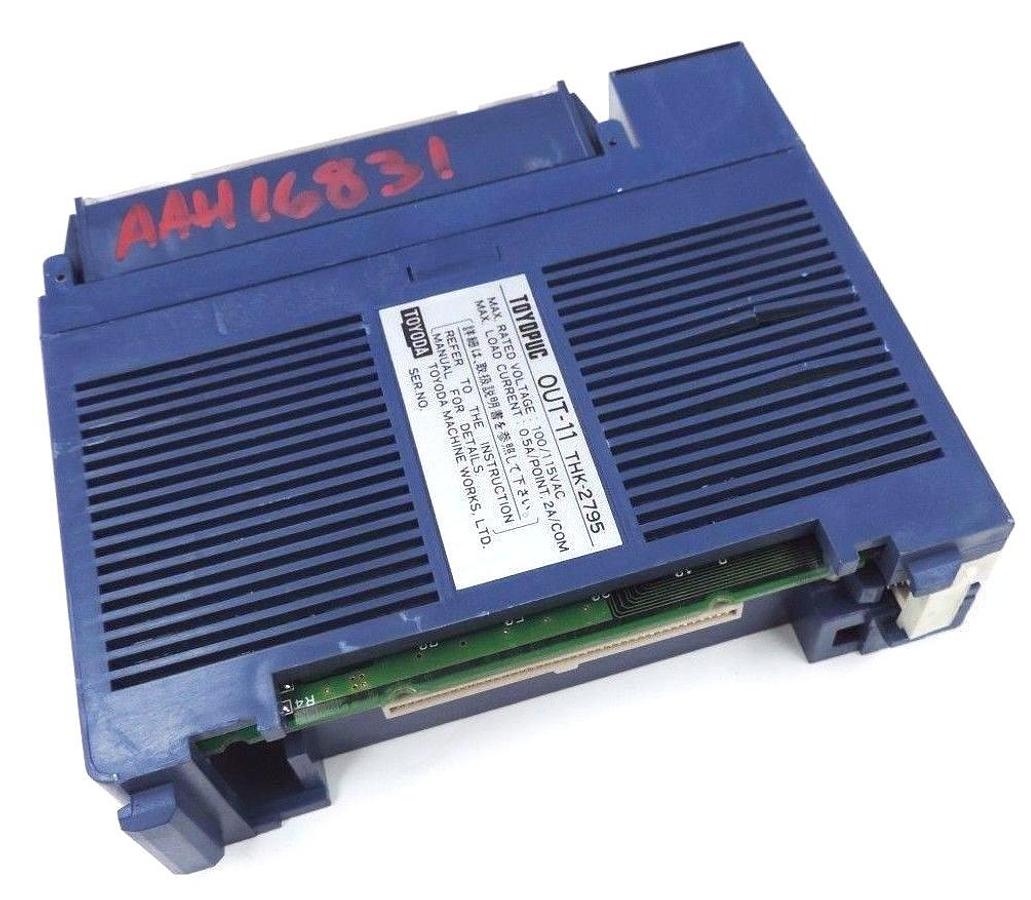 Used TOYOPUC OUT-11 OUTPUT MODULE THK-2795, 100/115VAC, 0.5A/POINT, 2A/COM