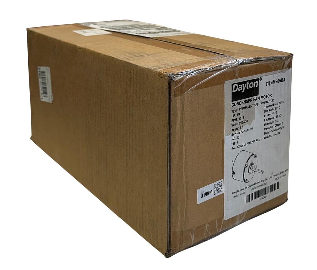 Used DAYTON 4M205BJ PERMANENT SPLIT CAPACITOR CONDENSER FAN MOTOR 1/4HP 208-230V NSFS
