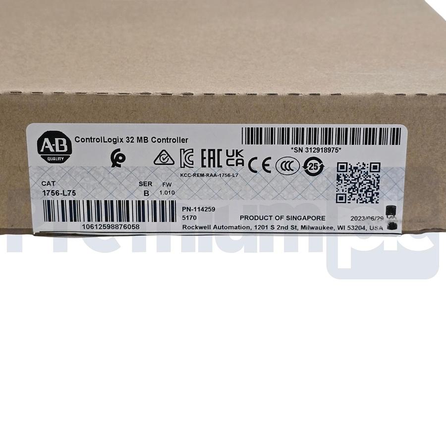 Used Opened Pre-Owned Allen Bradley 1756-L75 /B ControlLogix 32MB Controller FW 1.010