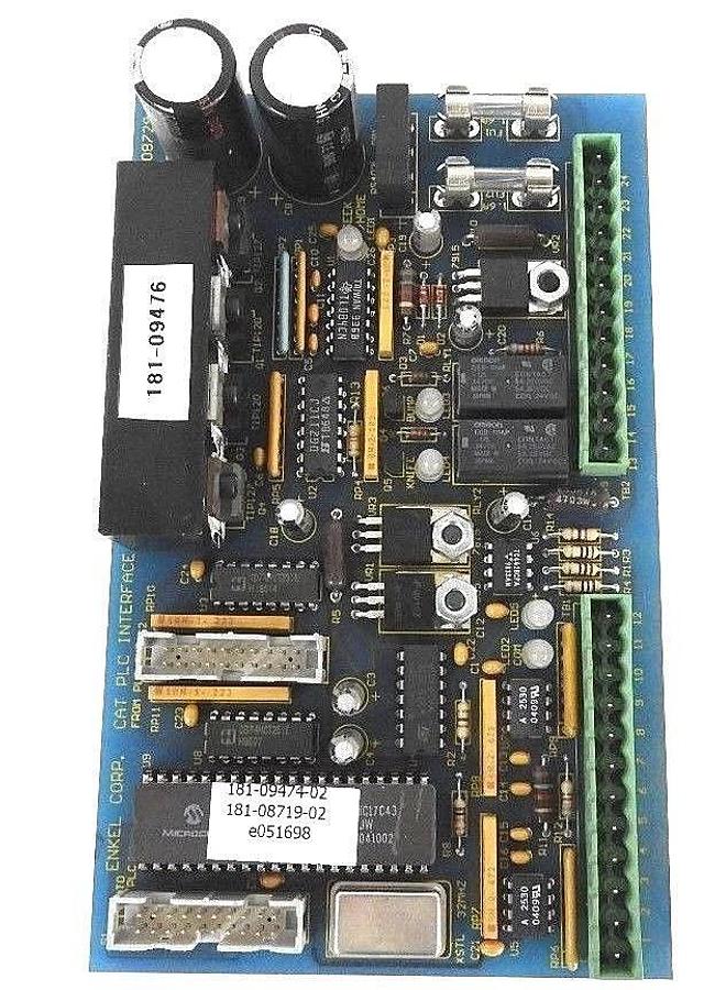 Used ENKEL CORP. 182-08729 CAT PLC INTERFACE BOARD REV. B, 18208729