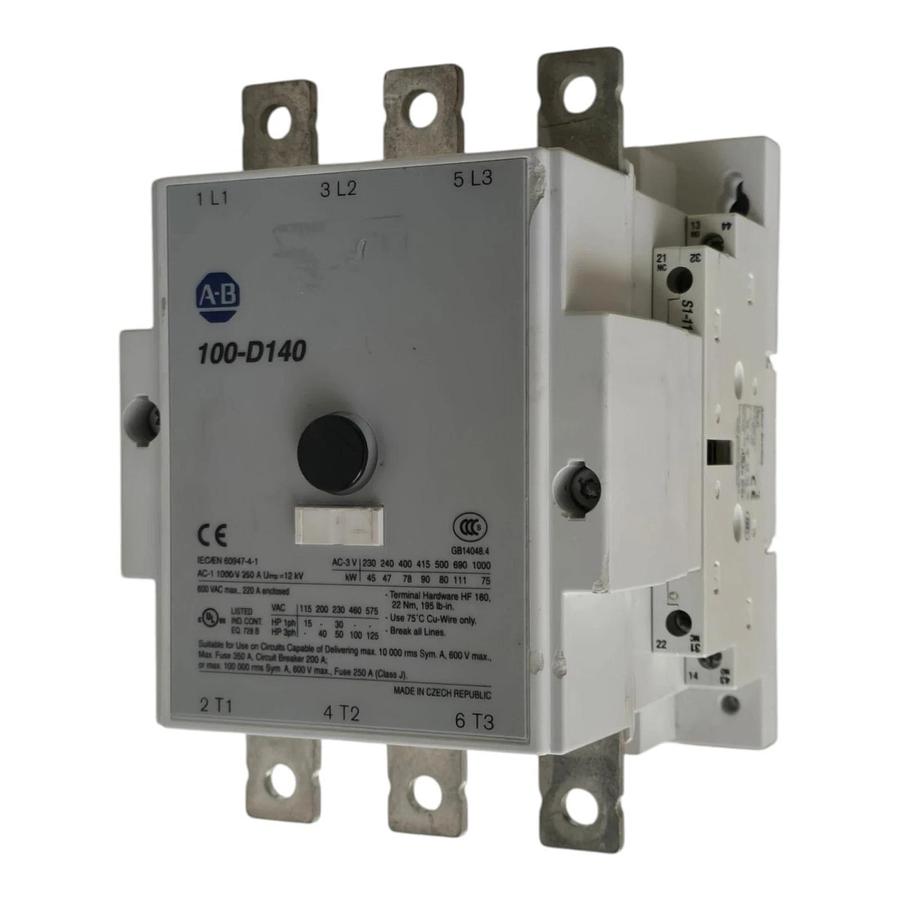 Used Allen Bradley 100-D140D11 /B IEC Contactor 3PH 140A 600V 110/120V-Coil 100-D140