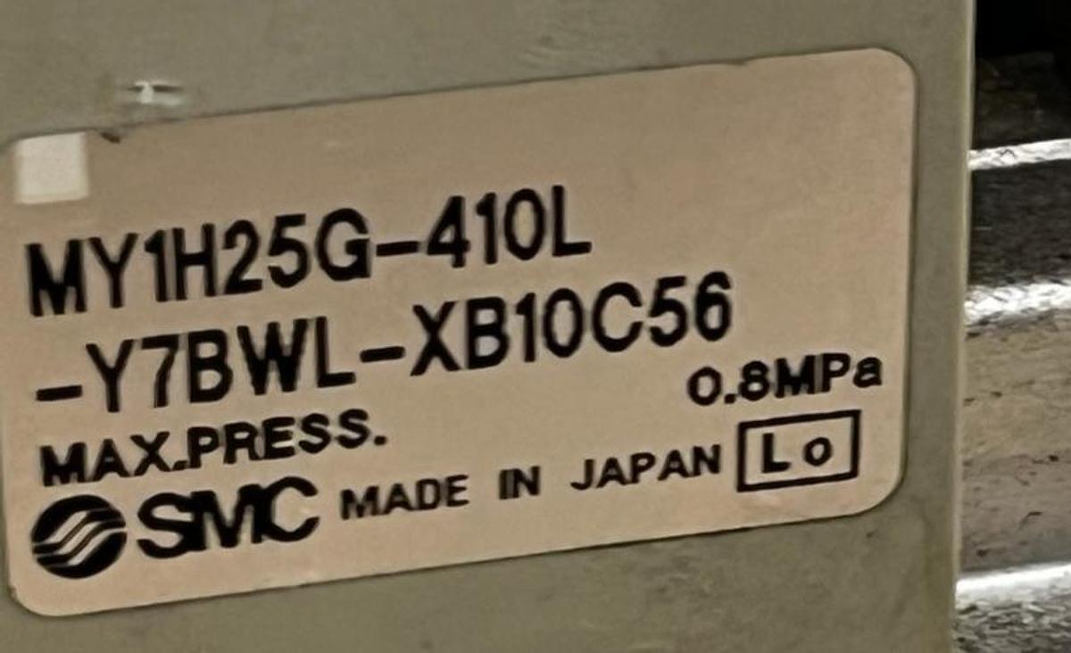 Used SMC MY1H25G-410L-Y7BWL-XB10C56 Precision Rodless Linear Actuator | 410mm Stroke