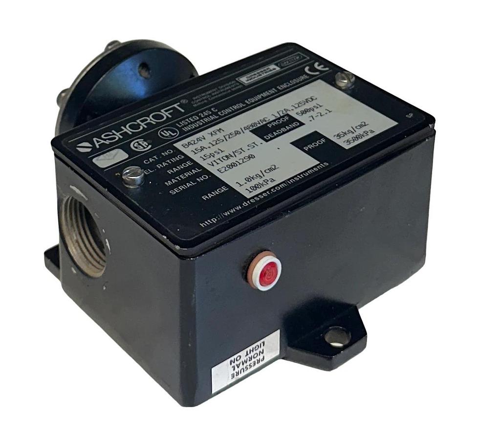 Used DRESSER ASHCROFT B424V-XFM / B424VXFM PRESSURE SWITCH 15PSI 125/250/480VAC USNP