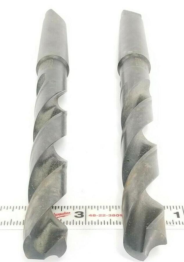 Used LOT OF 2 NEW PTD HSS 53/64 USA 459 TWIST DRILLS